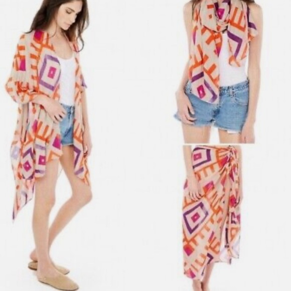 Anthropologie multi way Michael stars kimono shawl wrap scarf - Picture 1 of 5